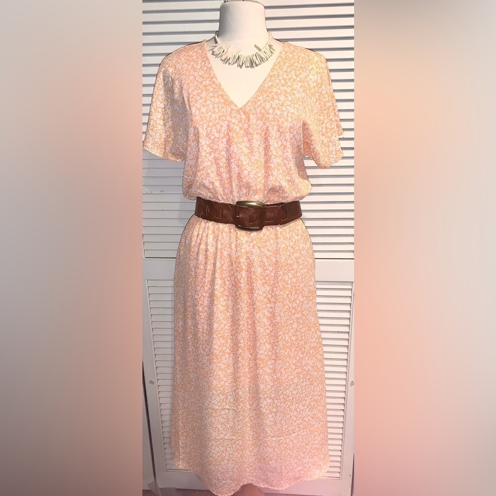 Sienna Sky maxi dress shirt sleeve v neck Orange and White women’s M
